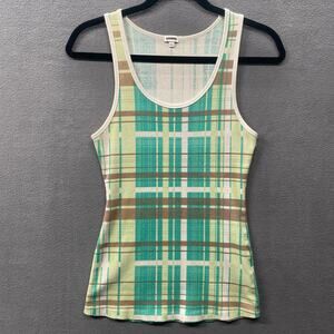 Vtg Y2K 00s 90s Kismet Plaid Tank Top Womens M Green Retro Y2kPrincess Bratz